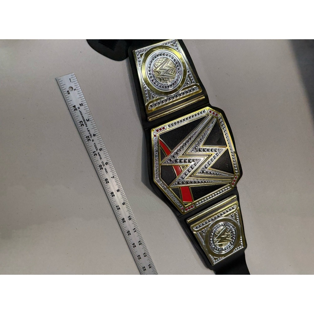 WWE World Heavyweight Champion Toy Replica Belt Gold Silver Black 35 Inch